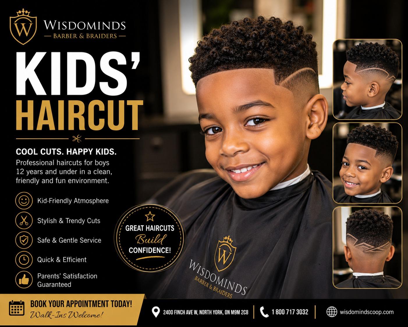 Kids' haircut at Wisdominds Barbers & Braiders